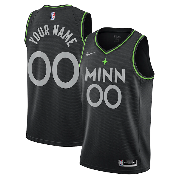 Men's Nike Minnesota Timberwolves Black 2021 Swingman Custom City Edition NBA Jersey