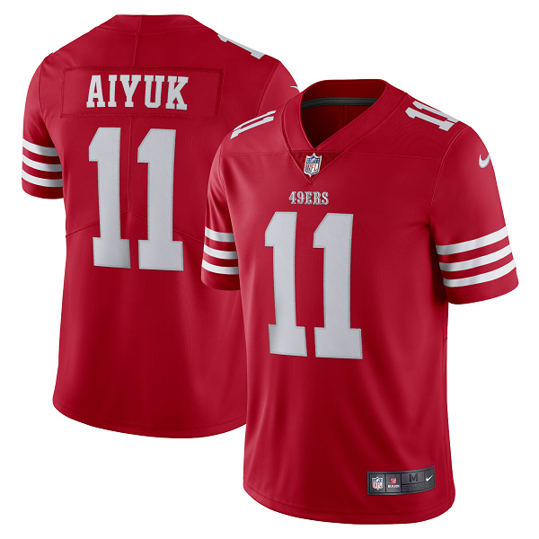 Men's San Francisco 49ers Brandon Aiyuk Nike Scarlet Vapor Limited Jersey-(2022 New Style)