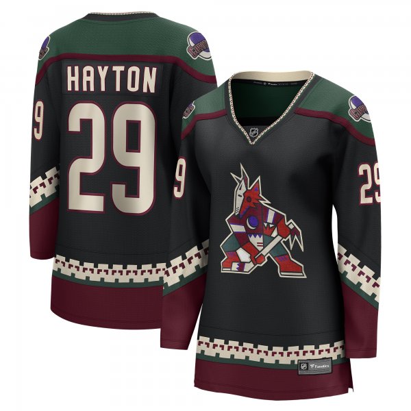 Women's Arizona Coyotes Barrett Hayton Fanatics Black Home Breakaway Player Jersey