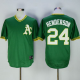 Mitchell And Ness Oakland Athletics #24 Rickey Henderson Green Throwback Stitched MLB Jersey