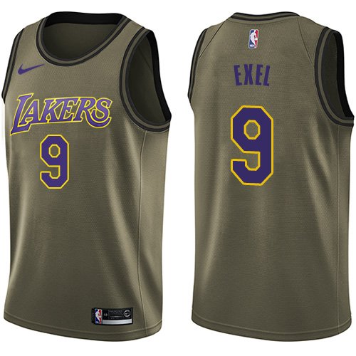 Nike Men's Los Angeles Lakers #9 Nick Van Exel Green Salute to Service Swingman NBA Jersey