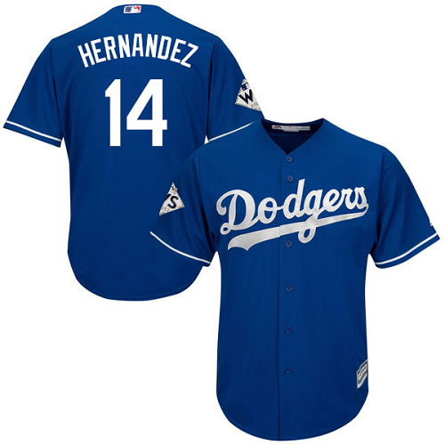 Men's Los Angeles Dodgers #14 Enrique Hernandez Royal Blue 2017 World Series Bound Alternate Cool Base MLB Majestic Jersey