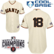 San Francisco Giants #18 Matt Cain Cream Cool Base W/2014 World Series Champions Patch Stitched MLB Jersey