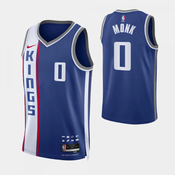 2023-24 City Edition Sacramento Kings #0 Malik Monk Blue Swingman Jersey