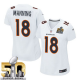 Nike Denver Broncos #18 Peyton Manning White Super Bowl 50 Women's Stitched NFL Game Event Jersey