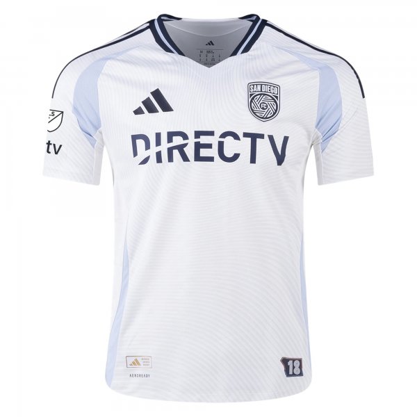 adidas San Diego FC Away Jersey 25/26 w/ MLS & Apple Patch (White)