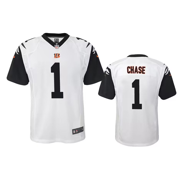 Youth Cincinnati Bengals #1 Ja'Marr Chase Nike White Limited Jersey