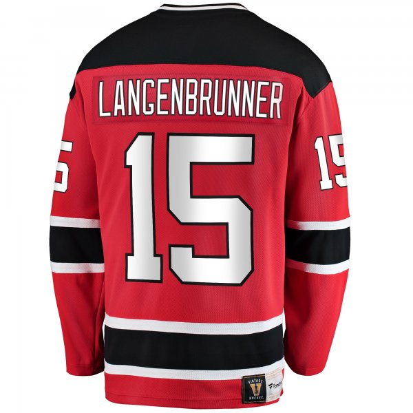 Men's New Jersey Devils Jamie Langenbrunner Fanatics Red Premier Breakaway Retired Player Jersey