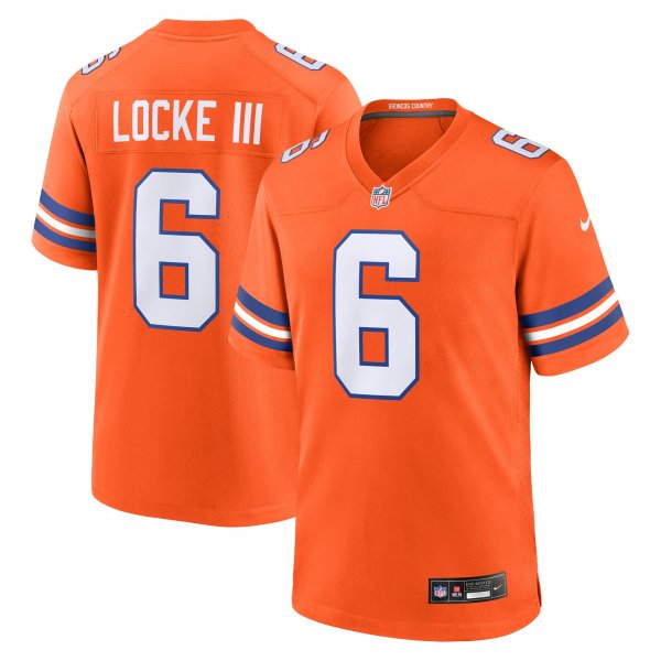 Men's Denver Broncos #6 P.J. Locke III Nike Orange Mile High Collection 1977 Throwback Player Jersey