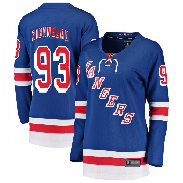 Women's New York Rangers Mika Zibanejad Fanatics Blue Breakaway Player Jersey