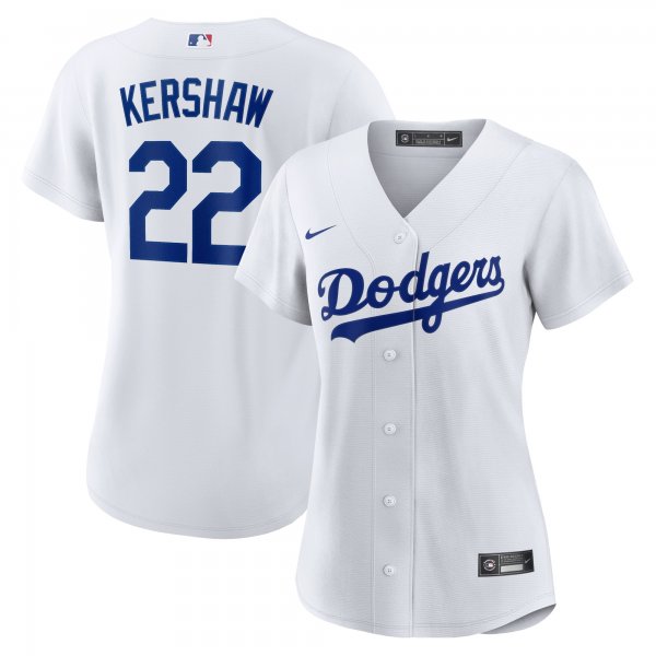 Women's Los Angeles Dodgers Clayton Kershaw Nike White Home Replica Player Jersey