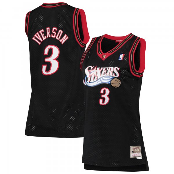 Women's Philadelphia 76ers Allen Iverson Mitchell & Ness Black 2000/01 Hardwood Classics Swingman Jersey