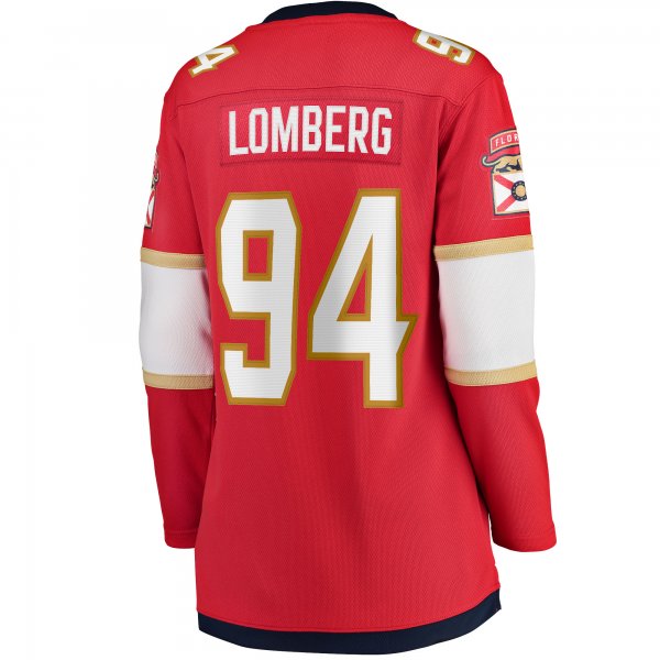 Women's Florida Panthers Ryan Lomberg Fanatics Red Home Breakaway Player Jersey