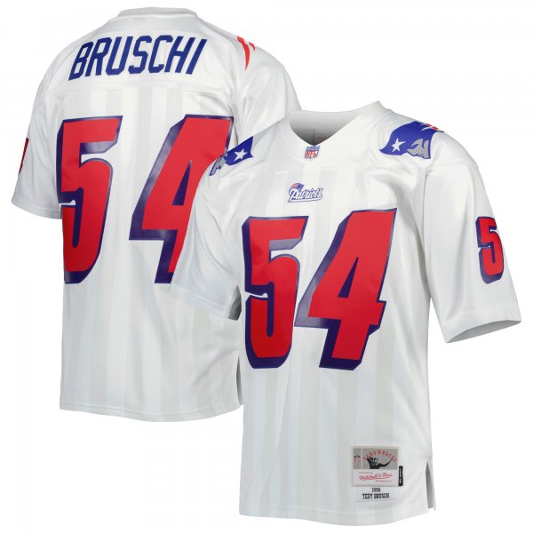 Men's New England Patriots Tedy Bruschi Mitchell & Ness White Legacy Replica Jersey