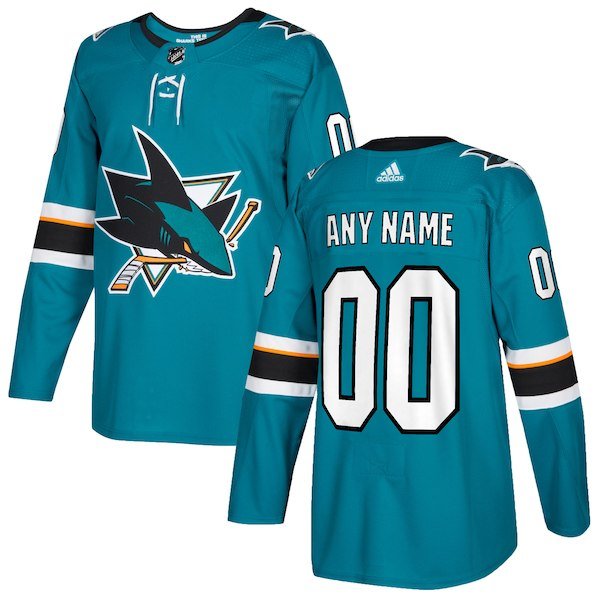 Men's Adidas San Jose Sharks Teal Custom NHL Jersey