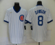 Men's Chicago Cubs #8 Andre Dawson White Pullover Cooperstown Collection Stitched MLB Nike Jersey