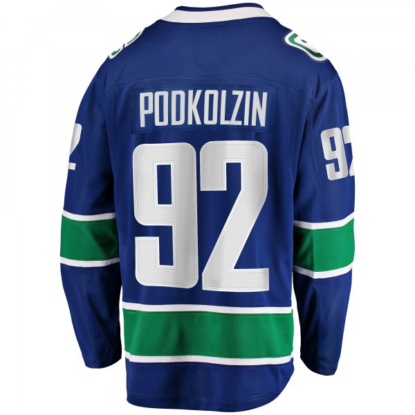 Men's Vancouver Canucks Vasily Podkolzin Fanatics Blue Home Premier Breakaway Player Jersey