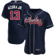 Men's Nike Atlanta Braves #13 Ronald Acuna Jr. Navy Alternate 2020 Player MLB Jersey