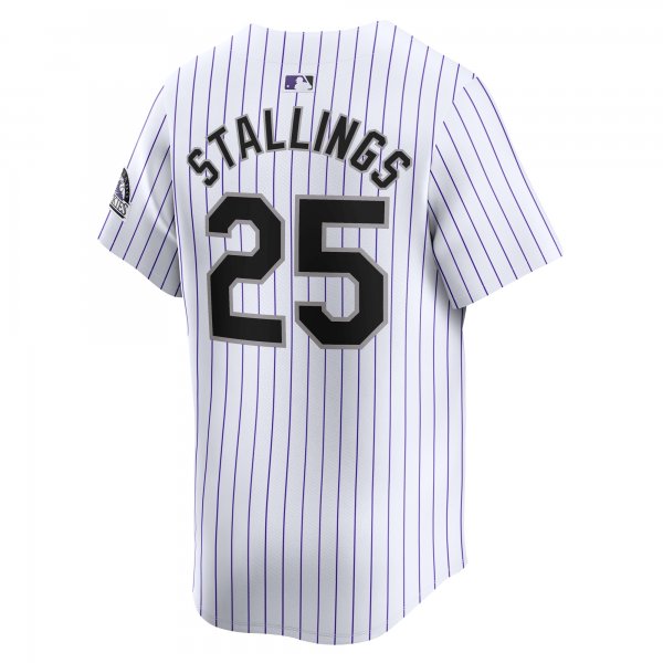 Men's Colorado Rockies Jacob Stallings Nike White Home Limited Player Jersey