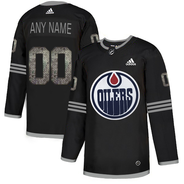 Men's Adidas Oilers Personalized Black Classic NHL Jersey