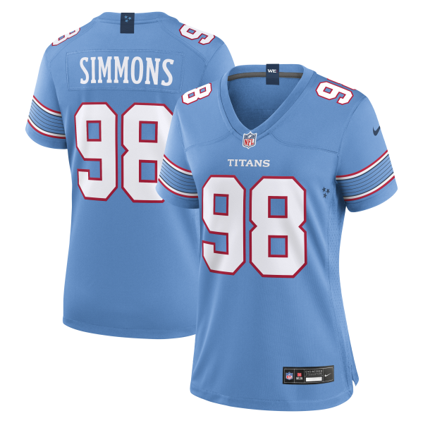 Women's Tennessee Titans Jeffery Simmons Nike Light Blue Game Jersey
