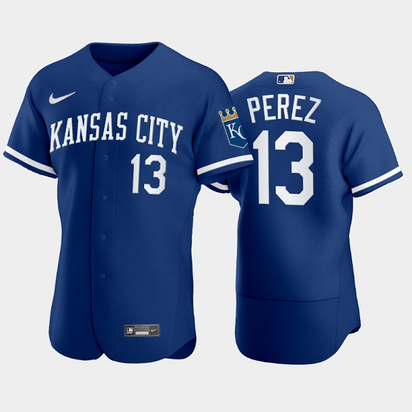 Men's Salvador Perez #13 Kansas City Royals 2022 Blue MLB Jersey