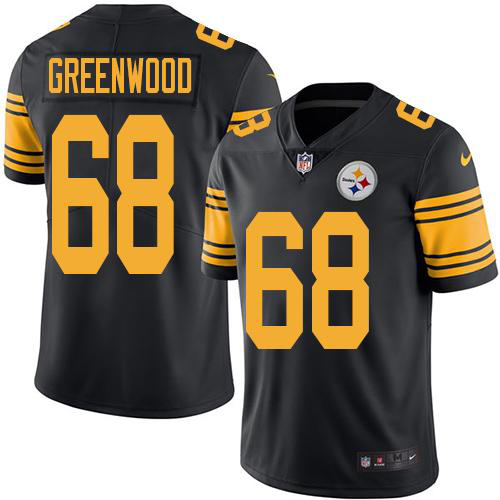 Nike Pittsburgh Steelers #68 L.C. Greenwood Black Men's Stitched NFL Limited New Color Rush Jersey