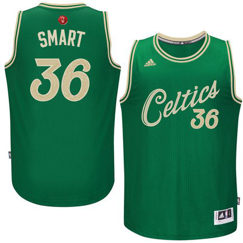 Men's Boston Celtics #36 Marcus Smart Green 2015-2016 Christmas Day Stitched NBA Jersey