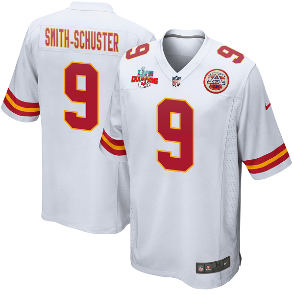 JuJu Smith-Schuster #9 Kansas City Chiefs Super Bowl LVII Champions 3 Stars Men's Game White NFL Jersey