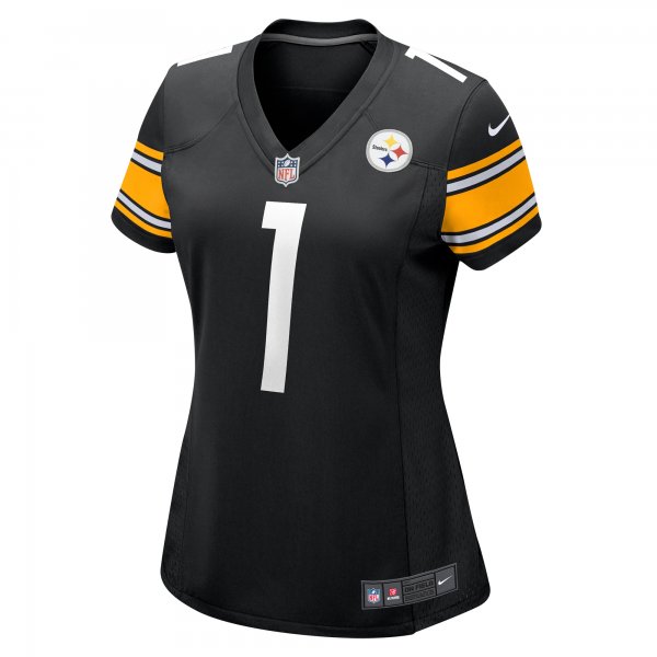 Women's Pittsburgh Steelers Number 1 Mom Nike Black Game Jersey