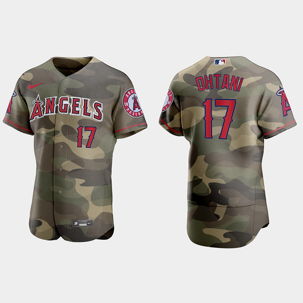 Shohei Ohtani Los Angeles Angels 2021 National Armed Forces Day MLB Jersey - Camo