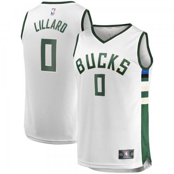 Men's Milwaukee Bucks Damian Lillard Fanatics White Fast Break Player Jersey - Association Edition