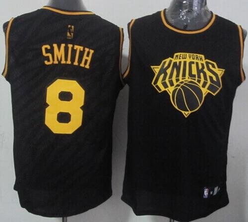 Men's New York Knicks #8 J.R. Smith Black Precious Metals Fashion Stitched NBA Jersey