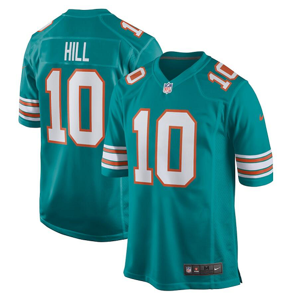 Men's Miami Dolphins #10 Tyreek Hill Nike Aqua Alternate Game NFL Jersey