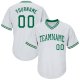 Men's Custom White Kelly Green Authentic Throwback Rib-Knit Baseball Jersey Shirt