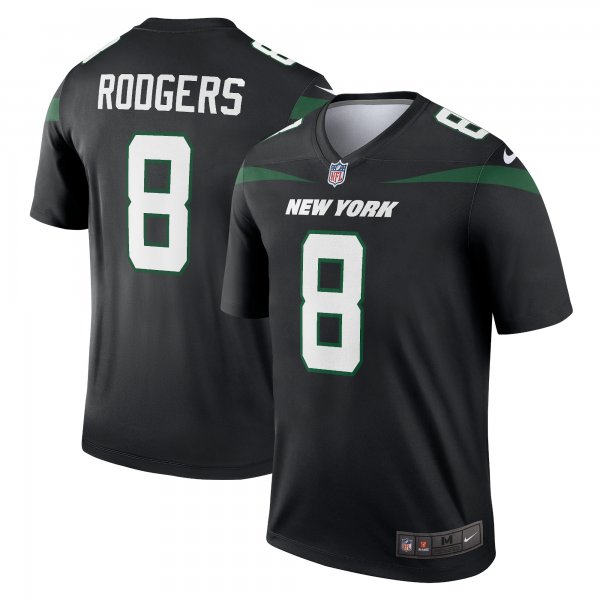 Men's New York Jets Aaron Rodgers Nike Stealth Black Alternate Legend Player Jersey