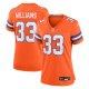 Women's Denver Broncos #33 Javonte Williams Nike Orange Mile High Collection 1977 Throwback Player Jersey