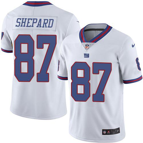 Nike New York Giants #87 Sterling Shepard White Men's Stitched NFL Limited New Color Rush Jersey