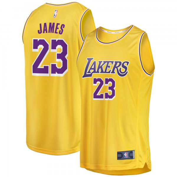 Men's Los Angeles Lakers LeBron James Fanatics Gold Big & Tall Fast Break Player Jersey - Icon Edition