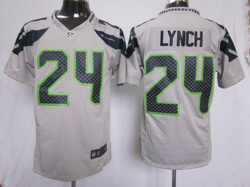 Nike Seattle Seahawks #24 Marshawn Lynch Grey Alternate Men's Stitched NFL Game Jersey