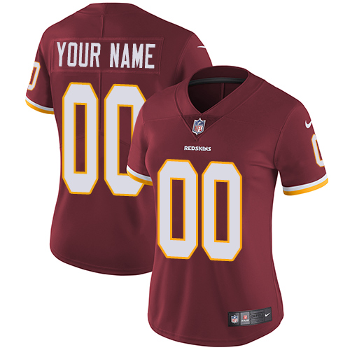 Women's Nike Washington Redskins Customized Burgundy Red Team Color Vapor Untouchable Custom Limited NFL Jersey