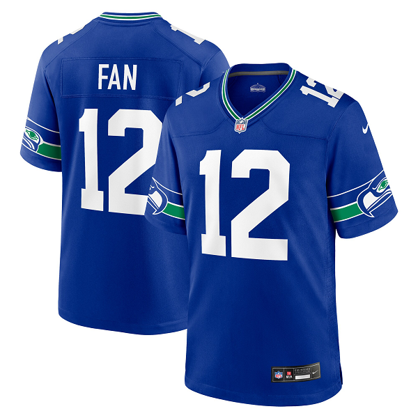 Men's Seattle Seahawks #12 Fan Nike Royal Throwback Player Limited Jersey