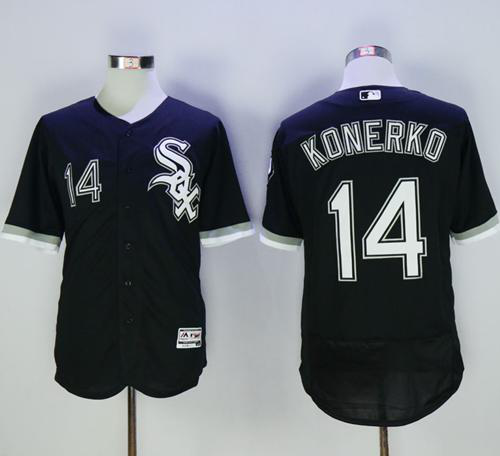 Chicago White sox #14 Paul Konerko Black Flexbase Collection Stitched MLB Jersey