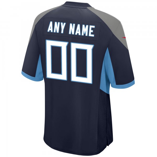 Youth Tennessee Titans Navy Nike Custom Game Jersey