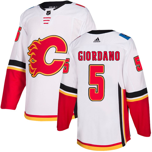 Adidas Calgary Flames #5 Mark Giordano White Road Stitched NHL Jersey