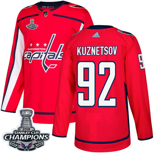 Adidas Washington Capitals #92 Evgeny Kuznetsov Red Home Stanley Cup Final Champions Stitched NHL Jersey