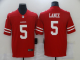 Men's Nike San Francisco 49ers #5 Trey Lance Red 2021 NFL Draft First Round Pick Limited Jersey