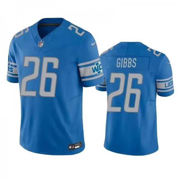 Men's Detroit Lions #26 Jahmyr Gibbs Nike Blue Vapor F.U.S.E. Limited NFL Jersey