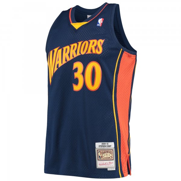 Men's Golden State Warriors Stephen Curry Mitchell & Ness Navy Hardwood Classics Swingman Jersey