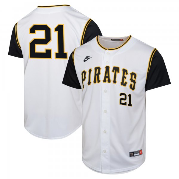 Youth Pittsburgh Pirates Roberto Clemente Nike White Cooperstown Collection Limited Player Jersey